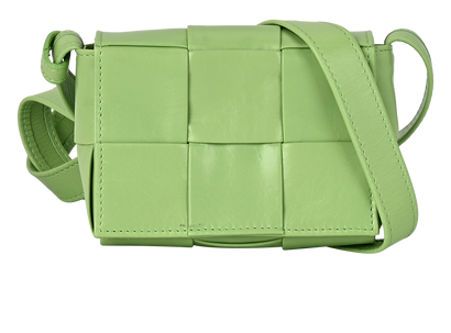 Mini Cassette Crossbody, £450, Handbags, Green, Leather, Front view